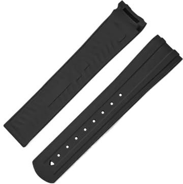 TLCBAZCF FKM-Kautschukarmband kompatibel mit Omega Seamaster 300 | 20 mm flexibles, mehrfarbiges, PFAS-zugelassenes Band(Black)