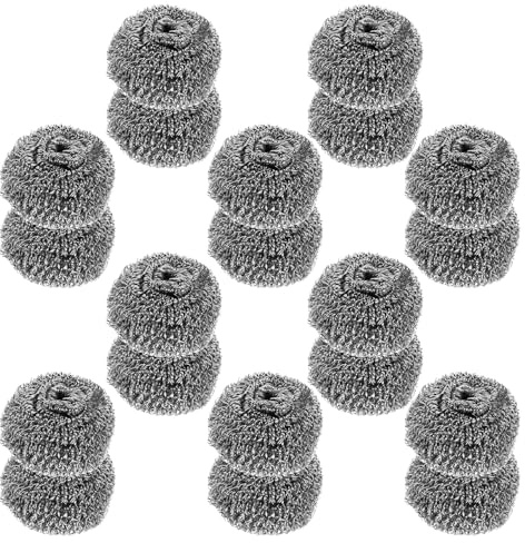 Ipetboom 20pcs Steel Wool Scrubbers Kitchen Dishwashing Ball Metal Wire Cleaning Scrubbers for Pots Pans Utensils