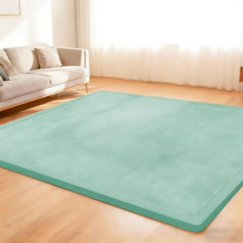 Nqexivo Krabbelmatte Baby 140 x 140 cm 2cm Extra Dicke Schaumstoff Spielmatte, Pflegeleichte Krabbeldecke Baby mit Rutschfester Unterseite, Spielteppich Kinder, für Wohn und Kinderzimmer