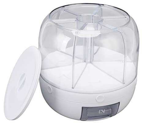 Contenedor de almacenamiento de granos, dispensador de cereales de 6 rejillas, caja de almacenamiento de granos giratorios, dispensador de arroz con tapa, organizador de despensa,