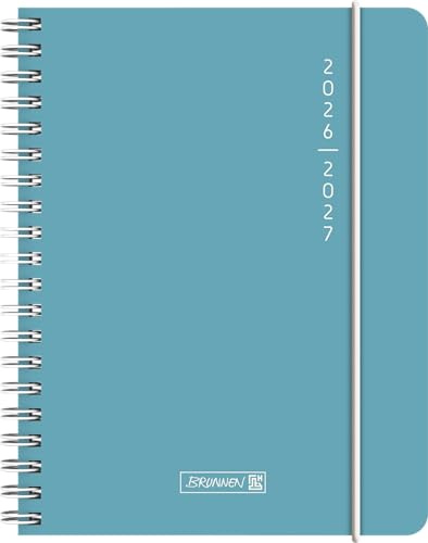 Schülerkalender 2026/2027 Plain Blue | A6, Kunststoff: 2 Seiten = 1 Woche ; Kalendarium: 18 Monate Juli 2026 bis Dezember 2027