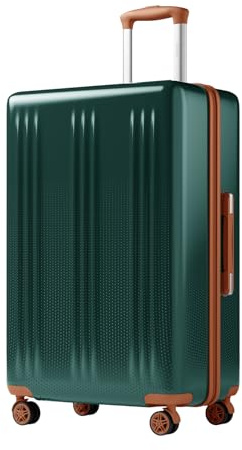 KONO Hartschalen-Koffer XL Leise 84L Trolley für Reisende Grün | Koffer mit 360° leisen Doppelrollen, TSA-Zahlenschloss, kratzfestem ABS+PC-Gehäuse und 84L Volumen für lange Reisen.