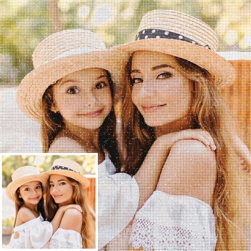 Rainsar Diamond Painting Eigenes Foto Personalisiert, 5D Diamond Painting Selbst Gestalten, DIY Eigenes Bild für Erwachsene, Full Diamant Rund & Quadratisch, Bilder Home Decor Geschenk, 30x30cm