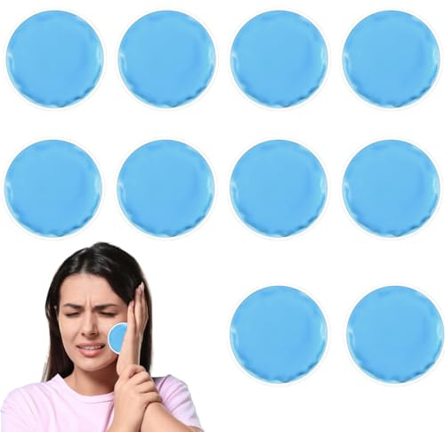 10 Stück Kühlpads Augen, Augen Kühlpads,KühlpadsKalt Warm KompresseKühlpads Gel Wiederverwendbar Kühlpack Kühlakku Kühlkissen FürAugen Weisheitszähne Schönheit Schmerzlinderung Zahnschmerzen, 7cm