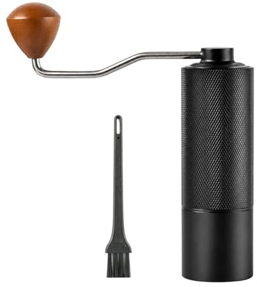 FERNVALE Manual Coffee Grinder with Stainless Steel Conical Burr, Hand Coffee Grinder Portable Adjustable Coarse to Fine for Espresso to French Press Camping & Home Use Black
