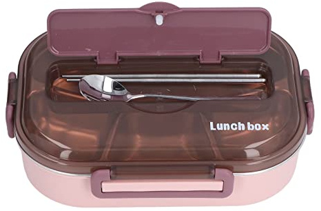 Aramox Lunch Box in Acciaio Inossidabile Box in Acciaio Inossidabile 316 con 4 Scomparti Design per Posate con Ritenzione del Calore da 1 a 2 Ore per Impiegati Studenti Bambini (Pranzo al sacco