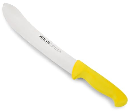 Arcos Fleischermesser und Fleischmesser - Serie 2900 - Klinge 25 cm aus Nitrum Edelstahl - Griff aus Polypropylen, Ideal für Fleisch - Gelb, Europäisches Farberkennungssystem