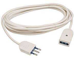 Poly Pool PP0382S Prolunga 250 V, Spina e Presa 10 A, Bianco, 5 m