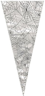 Unique Party 62521 - Spider Web Halloween Cone Cellophane Bags, Pack of 20