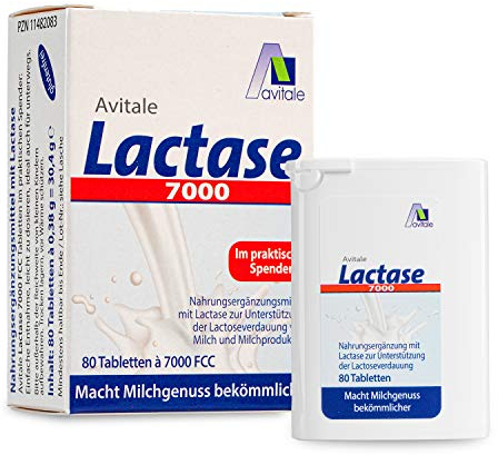 Avitale Lactase 7000 FCC, 80 Tabletten im Spender, 1er Pack (1 x 80 Stück)