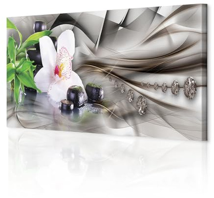 decomonkey Bilder Blumen 150x50 cm XXL 1 Teilig Leinwandbilder Wandbild Zen
