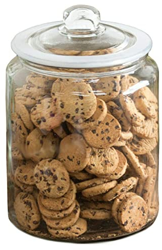 Chef-hub Extra Large 6 Litre Cookie Jar Biscuit Barrel Glass Storage Container Kitchen Storage Hacks For Pasta Sweets Cookies Snacks Canister