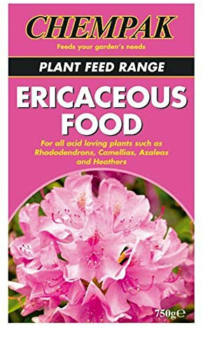 Chempak Ericaceous Food Plant Feed Range Lime-Neutralising For Acid-Loving Plants 750g Pack
