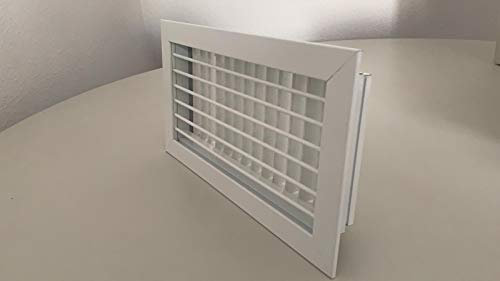 GASMOBE Rejilla ventilación impulsión doble deflexión horizontal delante aire acondicionado (600X150, BLANCO)