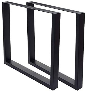 Mendler 2er-Set Tischbein HWC-H33, für Esszimmertisch Schreibtisch Tischgestell Tischkufe, Industrial 74x80cm - schwarz