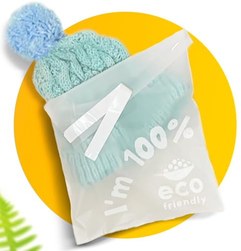 Simplelifeco 25 x 30cm Kompostierbare Polybeutel für Kleidung | Umweltfreundliche Lichtdurchlässige Verpackungsbeutel mit Klebeverschluss | B Corp (50 Stück)