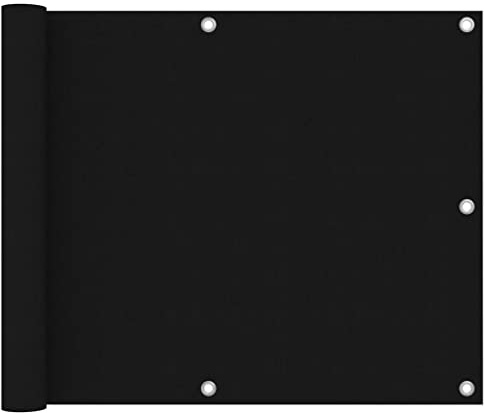 vidaXL Balkon Sichtschutz Bespannung Terrasse Windschutz Sonnenschutz Balkonbespannung Balkonverkleidung Schwarz 75x600cm Oxford-Gewebe