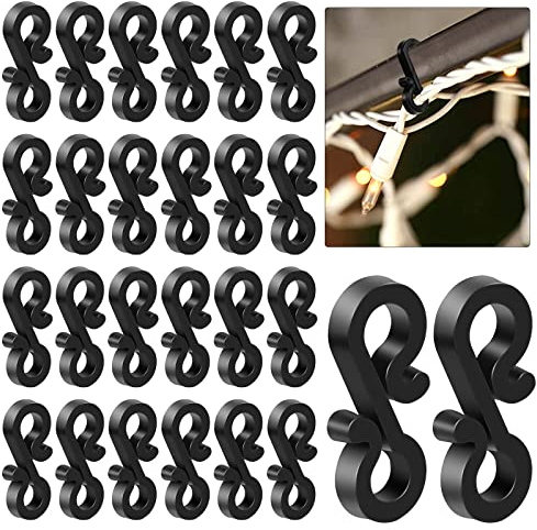 Meetory 120 Stück Mini Dachrinnenhaken, Dachrinne Lichterkette Halterung, Lichterkette Haken Dachrinne für Befestigung der Weihnachtsbeleuchtung Lichterkette Innen und Aussen