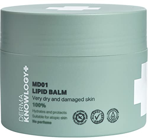 DermaKnowlogy | MD01 Creme | Schuppenflechte, Neurodermitis, Ekzema, Psoriasis | Bei Sehr Trockener & Strapazierter Haut | Spendet Feuchtigkeit & Schützt | Ohne Parfum | Allergiker Zertifiziert, 175ml