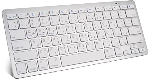 Yunseity Tragbare Drahtlose Bluetooth-Tastatur, Kompakttastatur mit 78 Tasten, für, Mac, Android, Arabische/spanische/französische/koreanische/russische/thailändische