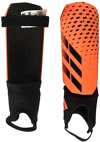 adidas Unisex-Child Soft Ground Match Predator Shin Guards, Solar Orange/Black/Black, Large
