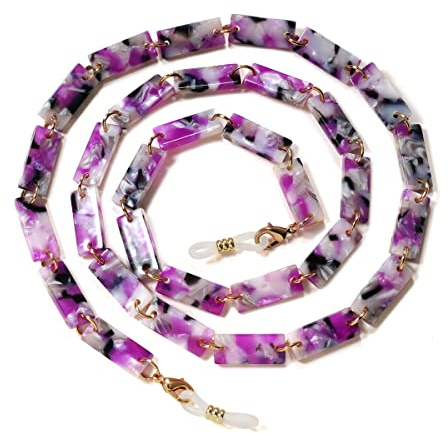 DNLKWGO Brillenhalter Kette Eyewear Lanyard Brillenkette Sonnenbrillenband Halter für Frauen, violett, Einheitsgröße