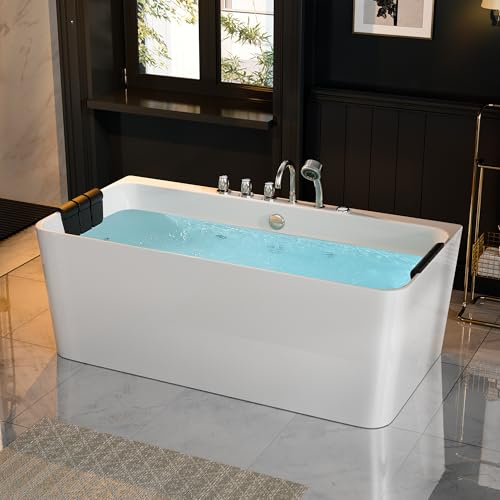 Whirlpool Bathtub 67 in. Acrylic Freestanding Bath Tub Hydromassage
