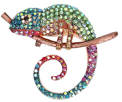 Agatige Art-Deco-Brosche, modisches Design, Anole-Look, feine Verarbeitung, schönes Aussehen, Brosche für Frauen(Grün)