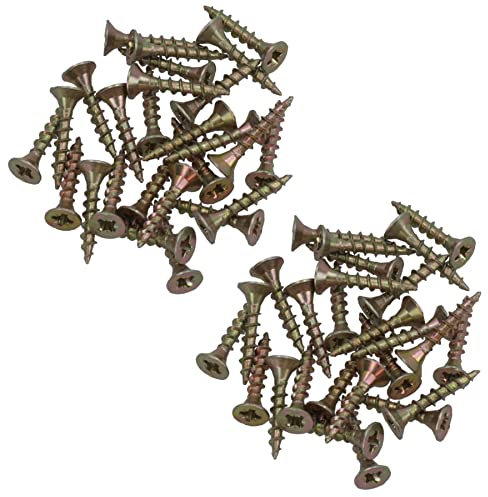3.5mm x 20mm Countersunk Wood Chipboard Screw Fasteners PZ2 Drive 52pc