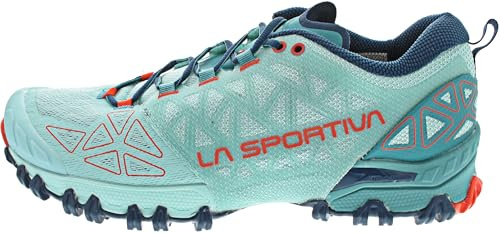 LA SPORTIVA W Bushido Ii Blau - Technischer komfortabler Damen Berglaufschuh, Größe EU 42 - Farbe Lagoon - Cherry Tomato