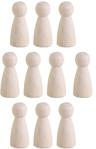MAGICLULU 10 Stücke Unvollendete Pflock Puppen Blank Pflock Körper DIY Einfache Pflock Menschen Zum Kunsthandwerk Wohnkultur Holzfigur Maxi