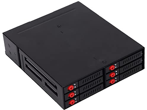 Leapiture Hard Drive Case, 6 Bay Hard Drive Enclosure Heat Dissipation Hard Disk Box Stable Sturdy Durable External HDD Case for 2.5in HDD