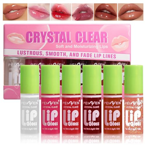 Yasovigi 6 Colors Lip Oil Lip Stain, Watery Lip Oil Lip Tint Stain Set, Liquid Lipstick Lip Gloss Moisturizing, Multi-use Lip and Cheek Tint, Non-Sticky, High Pigment (Type A)