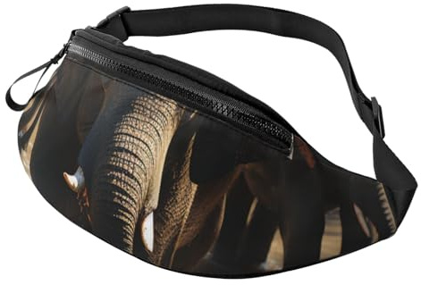 Elephant drinking water Fanny Pack for Man Women Waist Bag Adjustable Belt Casual Chest Bag Bum Bags for Travel Sports Running Hiking Waist Packs