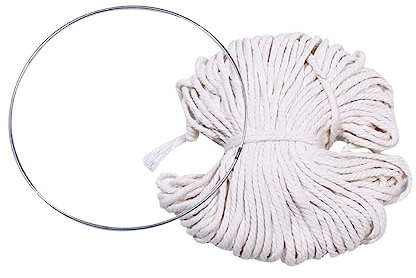 PRETYZOOM Material-kit Für Gewebte Wandteppiche Wohnkultur Quastenbesatz Kranz Gobelin Makramee DIY-wandteppich Girlandendekor Boho-Ring Weiß Wandbehang Weben