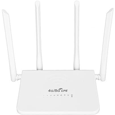 CPE R103 5M 4G LTE Wireless Router with SIM Card Slot for Asian, 300Mbps Unlocked Wireless Mobile WiFi Hotspot Router with 4 Antennas Type C Charging 100‑240V (UK Plug)