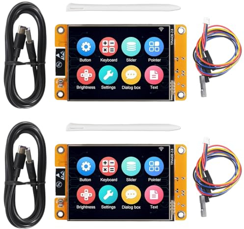 AITRIP 2 Stück ESP32 Display, ESP32 Entwicklungsboard ESP32 Entwicklungsboard WiFi Bluetooth 2.8 Zoll 240 * 320 ESP32 Display TFT Modul Touchscreen Kompatibel mit Arduino