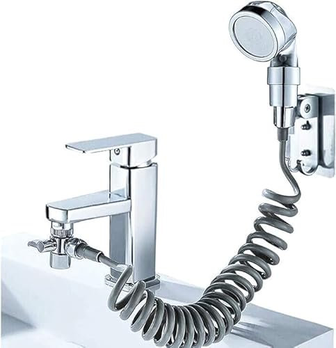 Set Soffione Doccetta per Lavandino con Tubo a Spirale da bagno e cucina