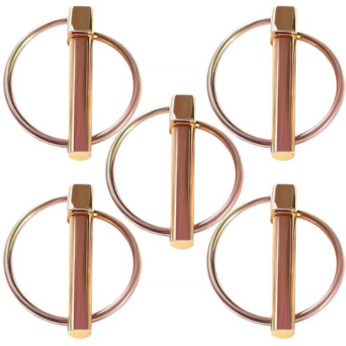 YIXISI 5 Pezzi 8mm Lynch Pin, Sicurezza Rotondi Perni di Fissaggio, Coppiglie ad Anello Perni, Coppiglie Spine a Scatto, per Barca, Rimorchio, Trattore, Carrello, Falciatrici