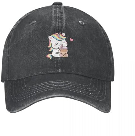 HEBUOUI Baseballmütze Unisex Baumwolle Atmungsaktiv Niedlich Kleines Einhorn Liebe Milchtee Cowboyhut Sonnenhut Für Kinder lustiger Hut Pferd Western Frau Hüte Männer Outdoor Geschenk