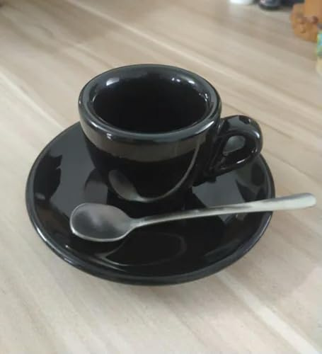 MEIFULLE Ensemble de Tasses à Expresso Italiennes de 60 ML avec soucoupes, Tasse à café au Lait de Niveau Professionnel, gobelet à Cappuccino épais en céramique