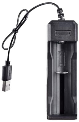 Limtula Chargeur Universel À 1 Emplacement USB 3.7V Intelligente pour Batteries Li-ION Rechargeables 18650 26650 14500 16340 Adaptateur pour 1 Pièce 18650 26650 14500 16340 Batteries