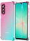 Osophter for Samsung A26 5G phone Case: with 1pcs Screen Protector two color gradient reinforced corner TPU shock absorption flexible Cell Phone Cover for Galaxy A26(Pink Teal)