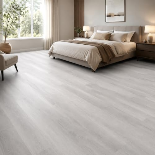 Built Right SPC Vinyl Click Lock Flooring – Canadian Grey Wood Effect Planks, 6.5mm Thick, Easy DIY Interlocking Installation, Luxury Vinyl Flooring for Bathroom, Kitchen, Bedroom – 1.79m² Pack