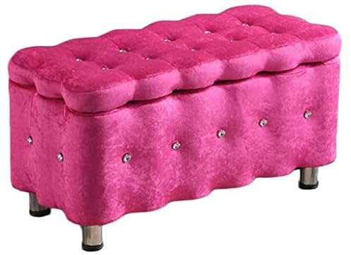 Ottomane, Aufbewahrungshocker für Bekleidungsgeschäft, multifunktional, für Schuhwechsel, Bett, Schließfach im Ankleidezimmer, 100 x 40 x 40 cm, Rosa