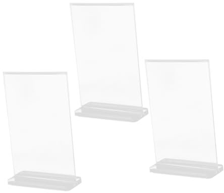 Uonlytech 3stücke Doppelseitiger Acryl Schildhalter Transparenter Kunststoff Tischständer Ausstellungsständer Für Menüs Büros Messen Mit Qr-code-funktion Langlebig Und Einfach Zu Reinigen