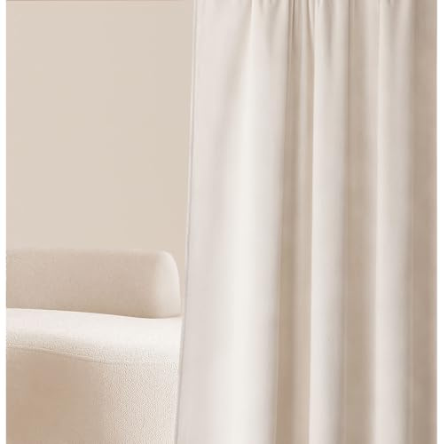 room99 Samtvorhang Vorhang mit Kräuselband Charmy 140 x 250 cm Breite x Höhe Schiebegardinen Curtain Wohnzimmer Schlafzimmer Samt Velours Hellbeige, 1 Stück