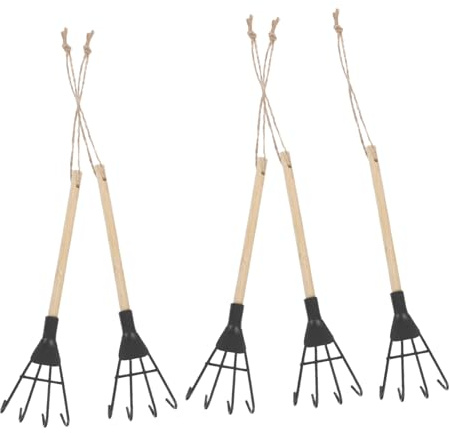 Yardenfun 5pièces Râteau à Main De Jardin Petit Outil De Désherbage Culture Râteau à Terre Portable pour Petits Jardins Aération Sol