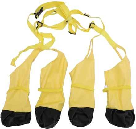 Focket Hundestiefel mit Hosenträgern, wasserdichte rutschfeste Hundeschuhe, Sicherheitsstiefel für Haustiere zum Spazierengehen im Freien mit verstellbaren Riemen (M)