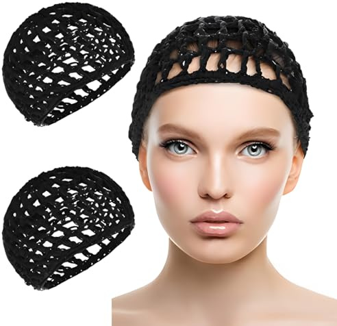 SGERUFZ 2 Pezzi Retina per Capelli in Viscosa, Cuffia da Notte Morbida e Traspirante per Cura dei Ricci, Doccia, Protezione Capelli Crespi e Naturali, Accessorio per la Notte a Casa